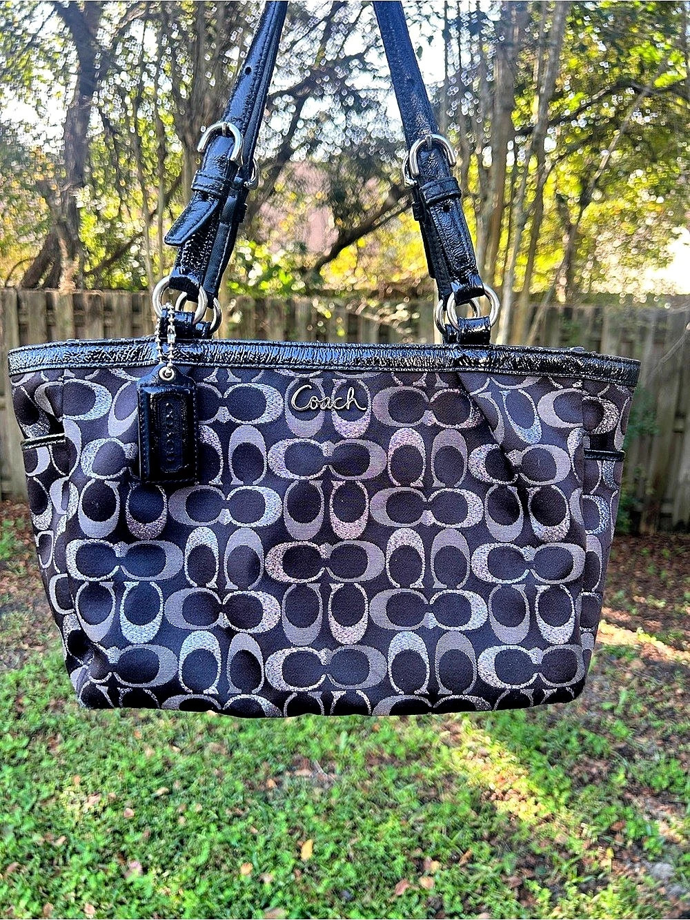 Coach Signature Brown & Black Tote